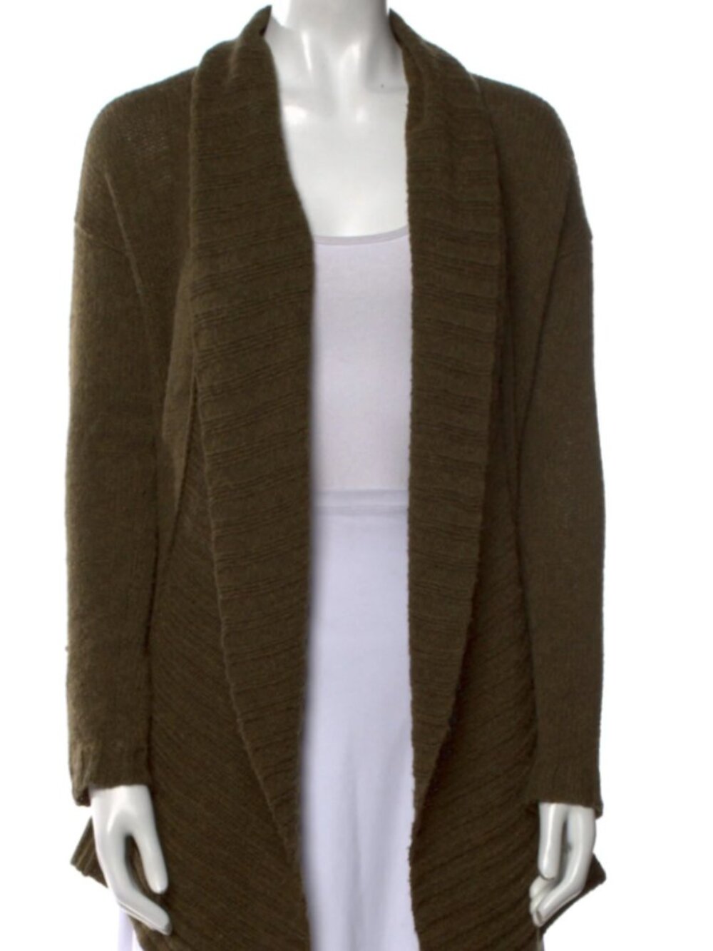 Calypso St. Barth Drapey Olive Green Wool Cardigan Size Small